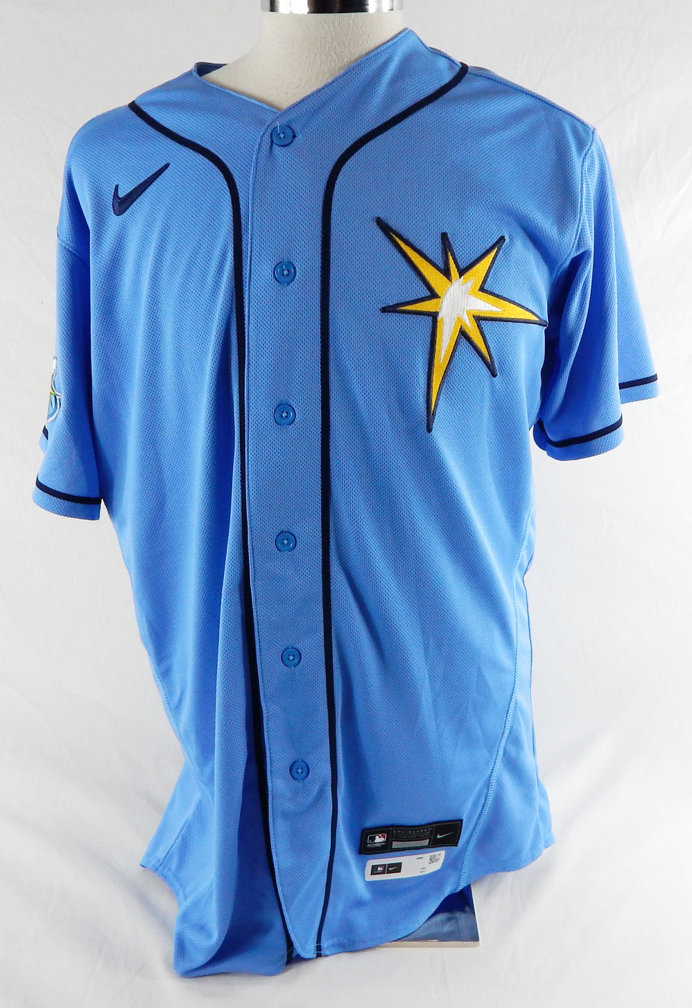 2023 Tampa Bay Rays Evan Reifert Game Issued Blue Jersey 25th Anniversary Patch 44 080