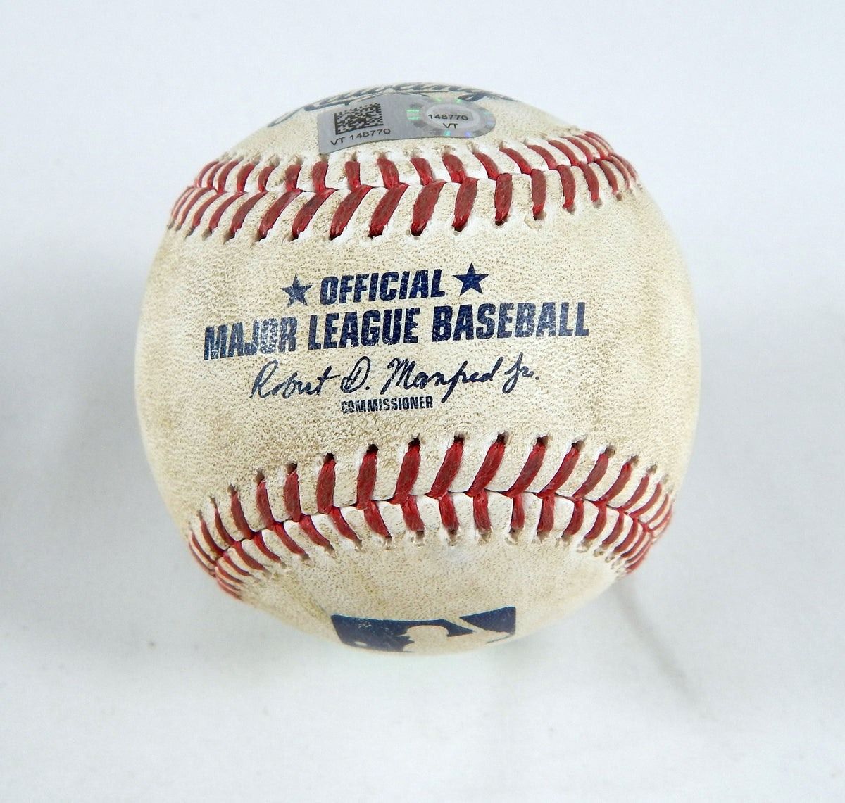 2023 Marlins Nationals Game Used Baseball Nardi Jeimer Candelario doubles 1