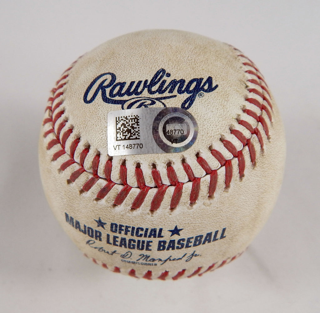 2023 Marlins Nationals Game Used Baseball Nardi Jeimer Candelario doubles 1 Pic2