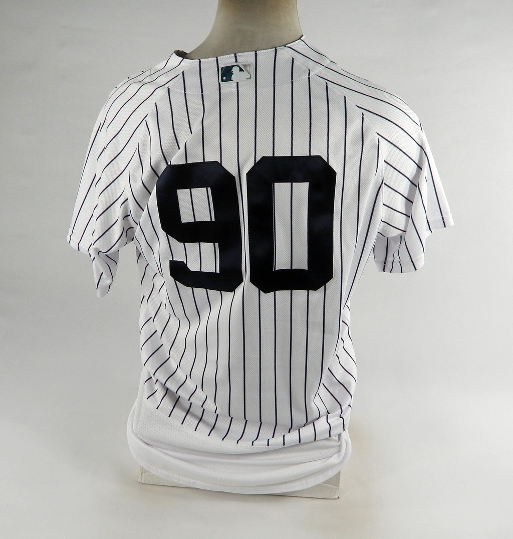2022 New York Yankees Estevan Florial #90 Game Issued Pos Used White Jersey 4