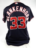 2023 Washington Nationals Travis Blankenhorn #33 Game Issued  Used Navy Jersey 2