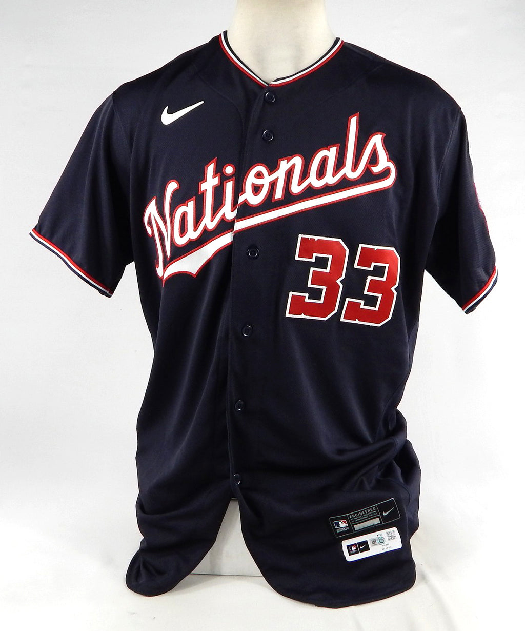 2023 Washington Nationals Travis Blankenhorn #33 Game Issued  Used Navy Jersey 2 Pic2