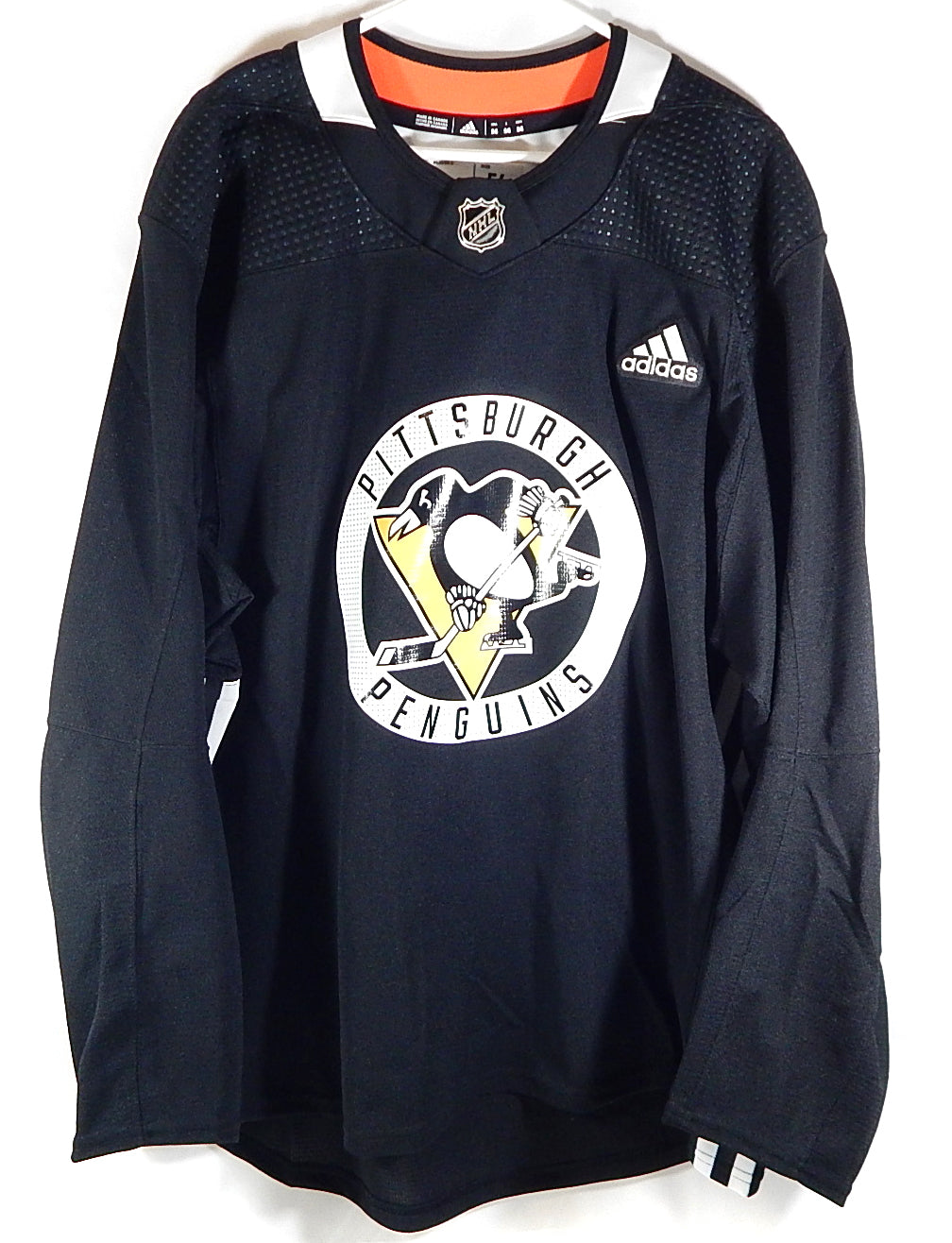 Pittsburgh Penguins Adidas NHL Team Issued Practice Hockey Jersey Black New 56