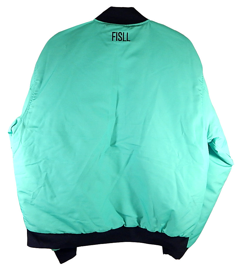 Sabrina Ionescu New York Liberty FISLL Bomber Flight Jacket Coat Teal New Large Pic2