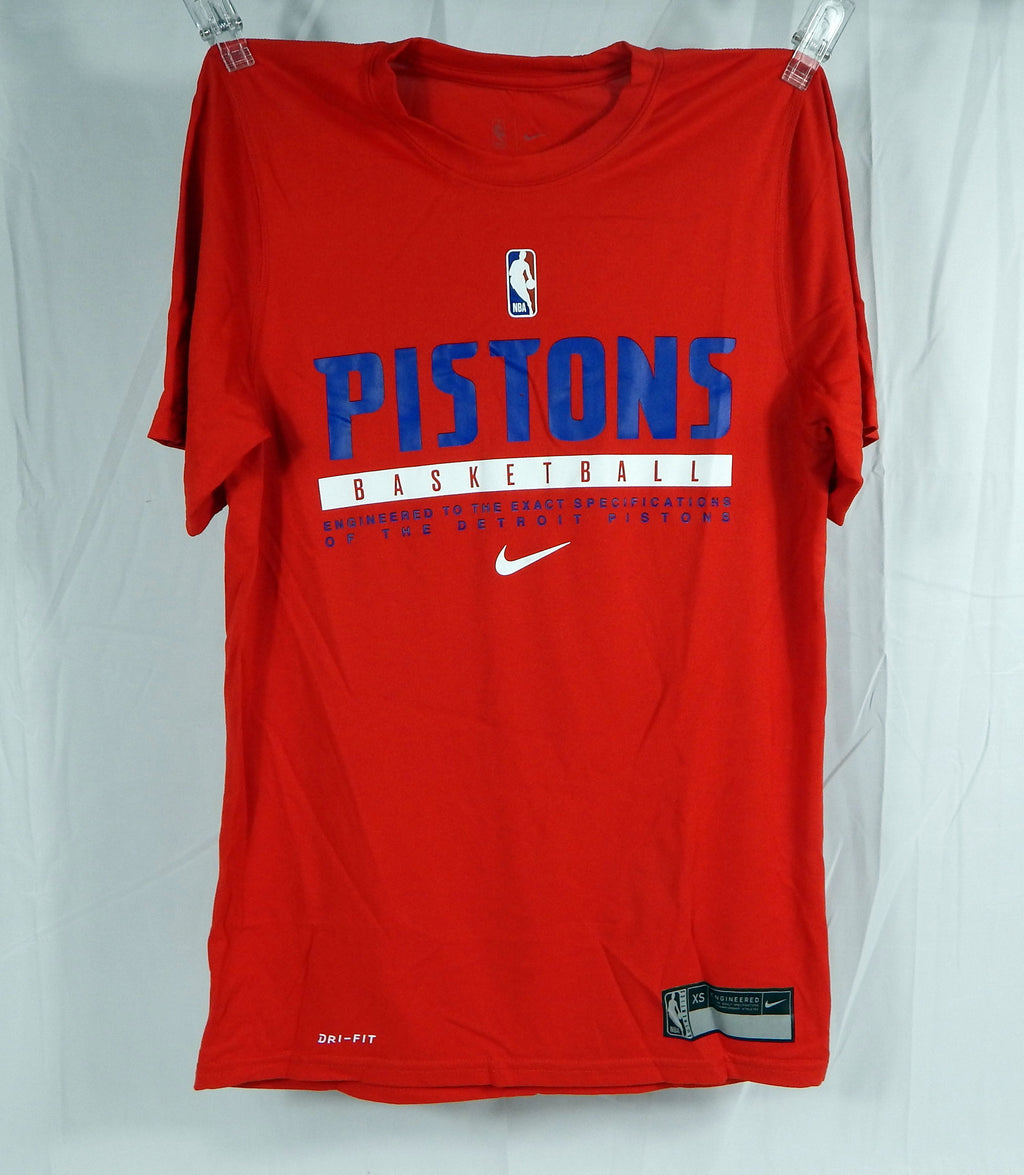 2020-21 Detroit Pistons Team Issued Red Training Shirt Nike CV3851-657 XS 66S