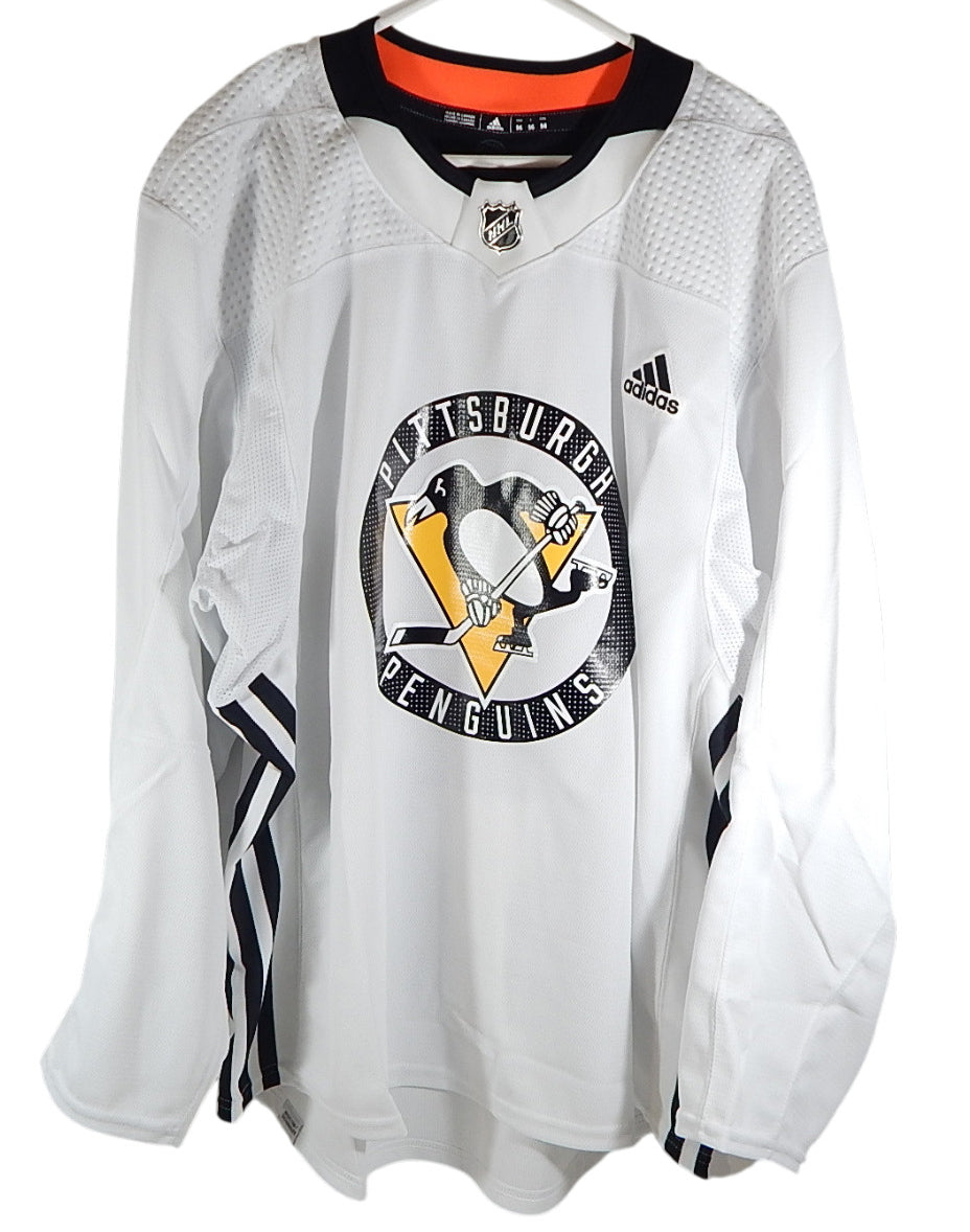 Pittsburgh Penguins Adidas Primegreen NHL Practice Hockey Jersey White 58+ Plus