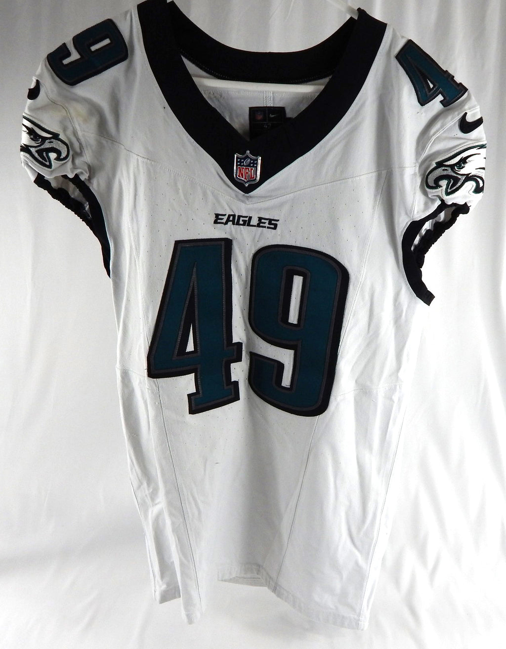 2024 Philadelphia Eagles Cameron Latu #49 Game Used White Jersey 42 DP111907