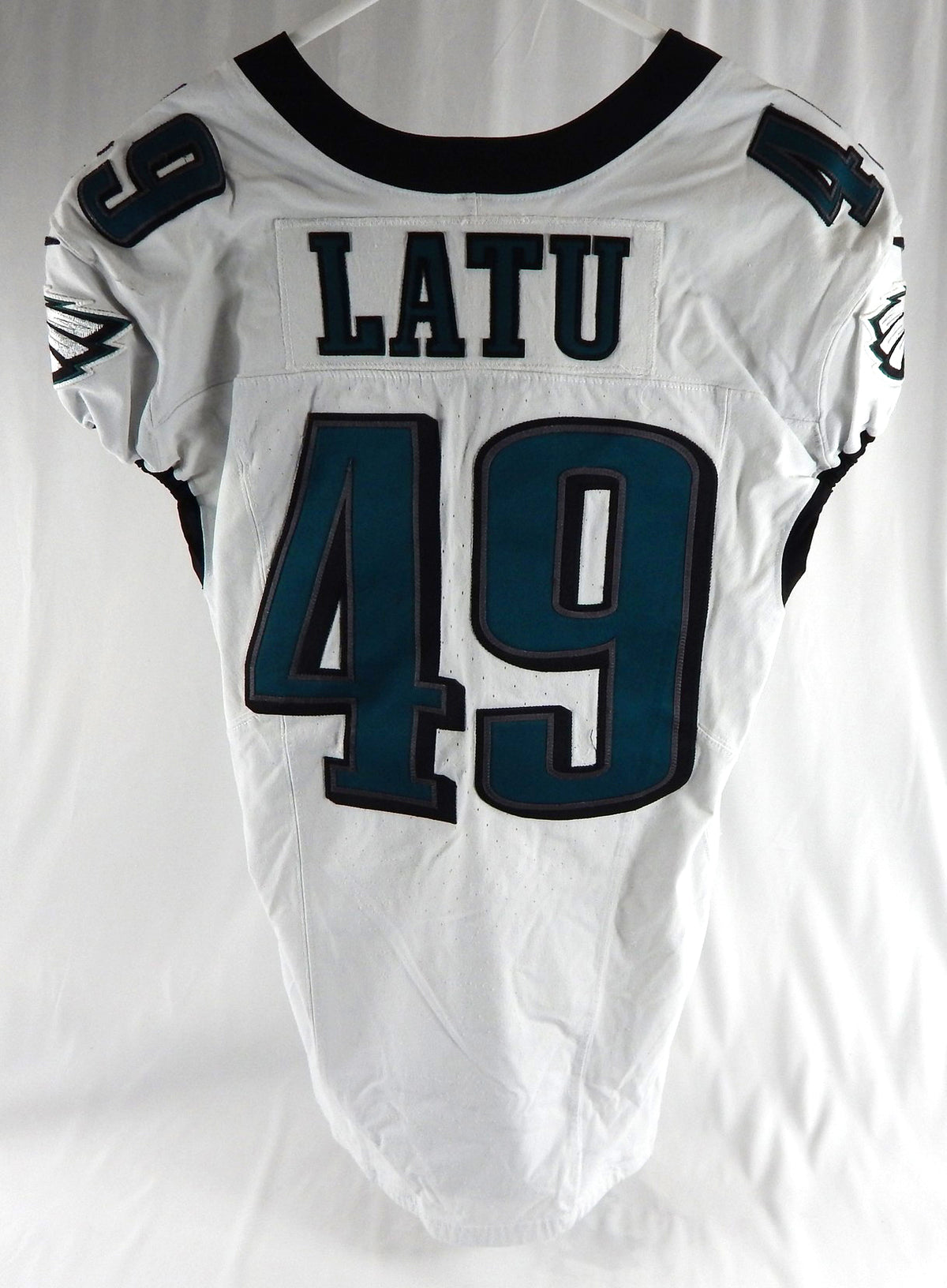 2024 Philadelphia Eagles Cameron Latu #49 Game Used White Jersey 42 DP111907 Pic2