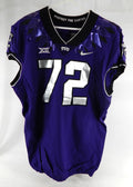 2019-24 Texas Christian TCU Frogs #72 Game Used Purple Jersey Football NP R 48 6