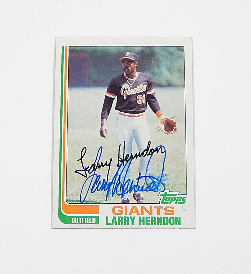 1982 Topps Larry Herndon #182 Signed On Card Auto Autograph