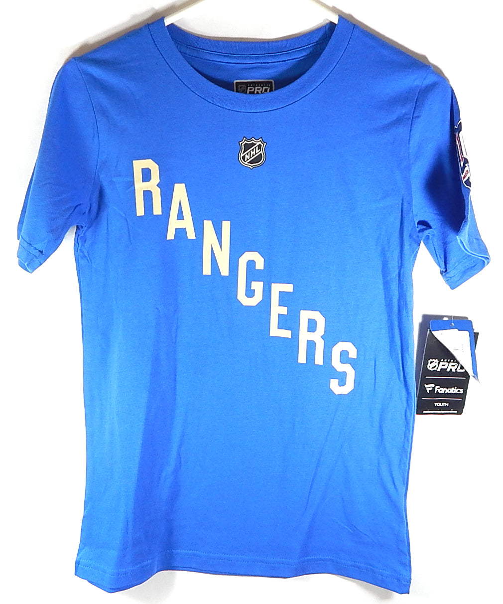 Artemi Panarin #10 New York Rangers 100 Years Fanatics T-Shirt Blue Youth XL