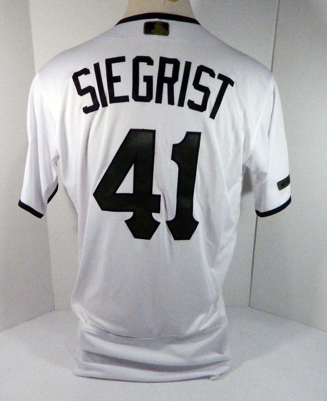 2018 Pittsburgh Pirates Kevin Siegrist #41 Game Issued White Jersey Memorial 664