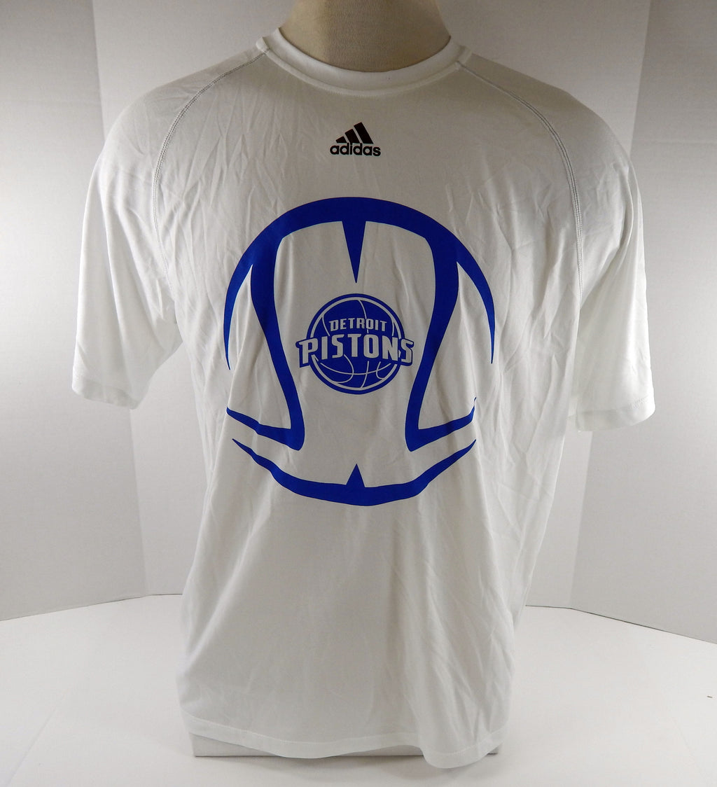 2015-16 Mens Detroit Pistons Authentic White Shirt Adidas Climalite NWT L 42S