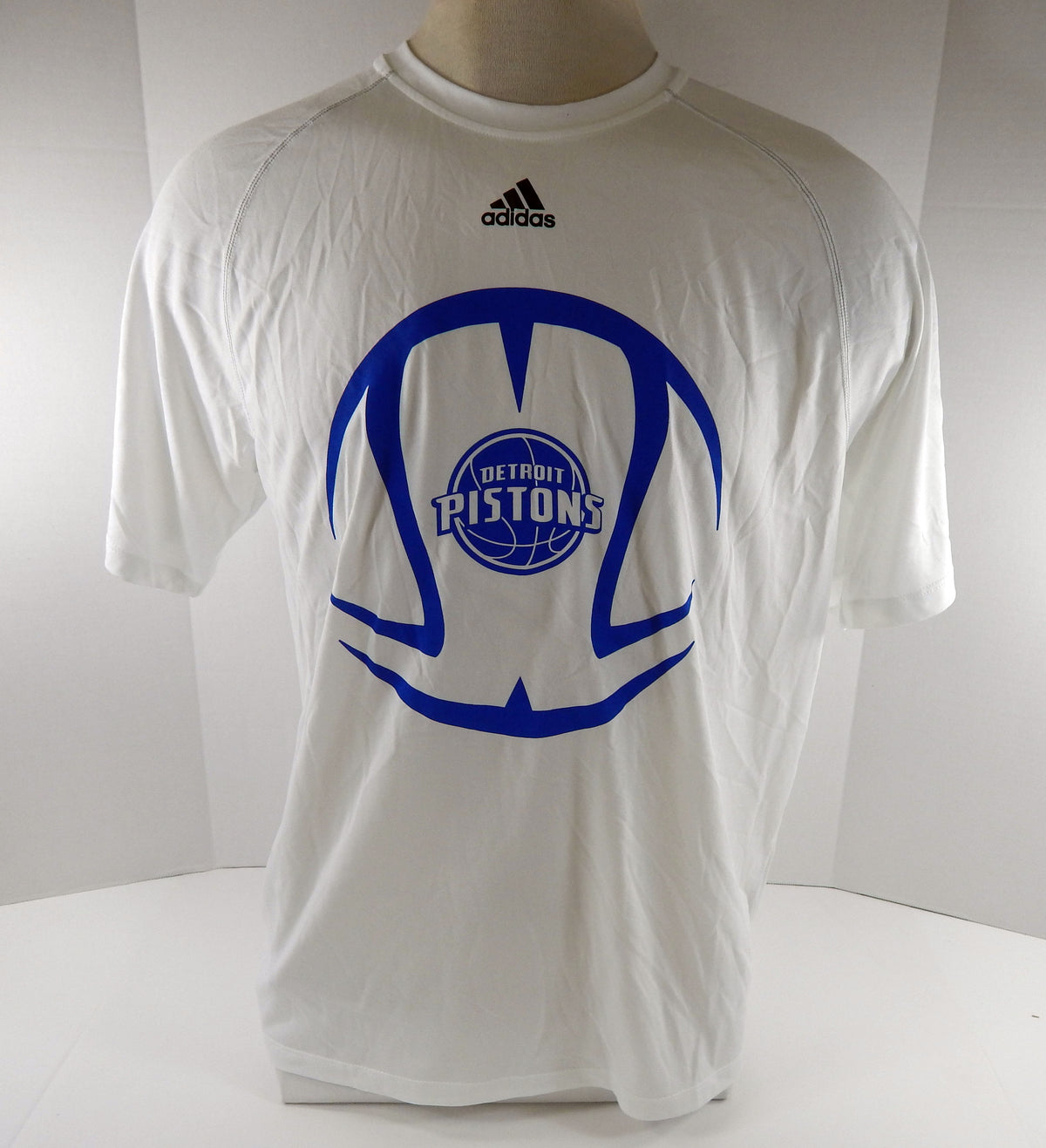2015-16 Mens Detroit Pistons Authentic White Shirt Adidas Climalite NWT L 42S