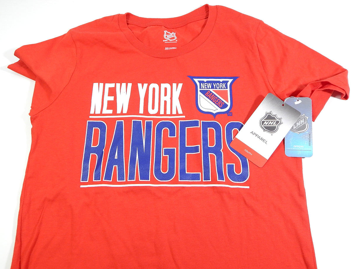 New York Rangers Team Callout Script Logo NHL Tee T-Shirt Red Youth XL 18/20 Pic2