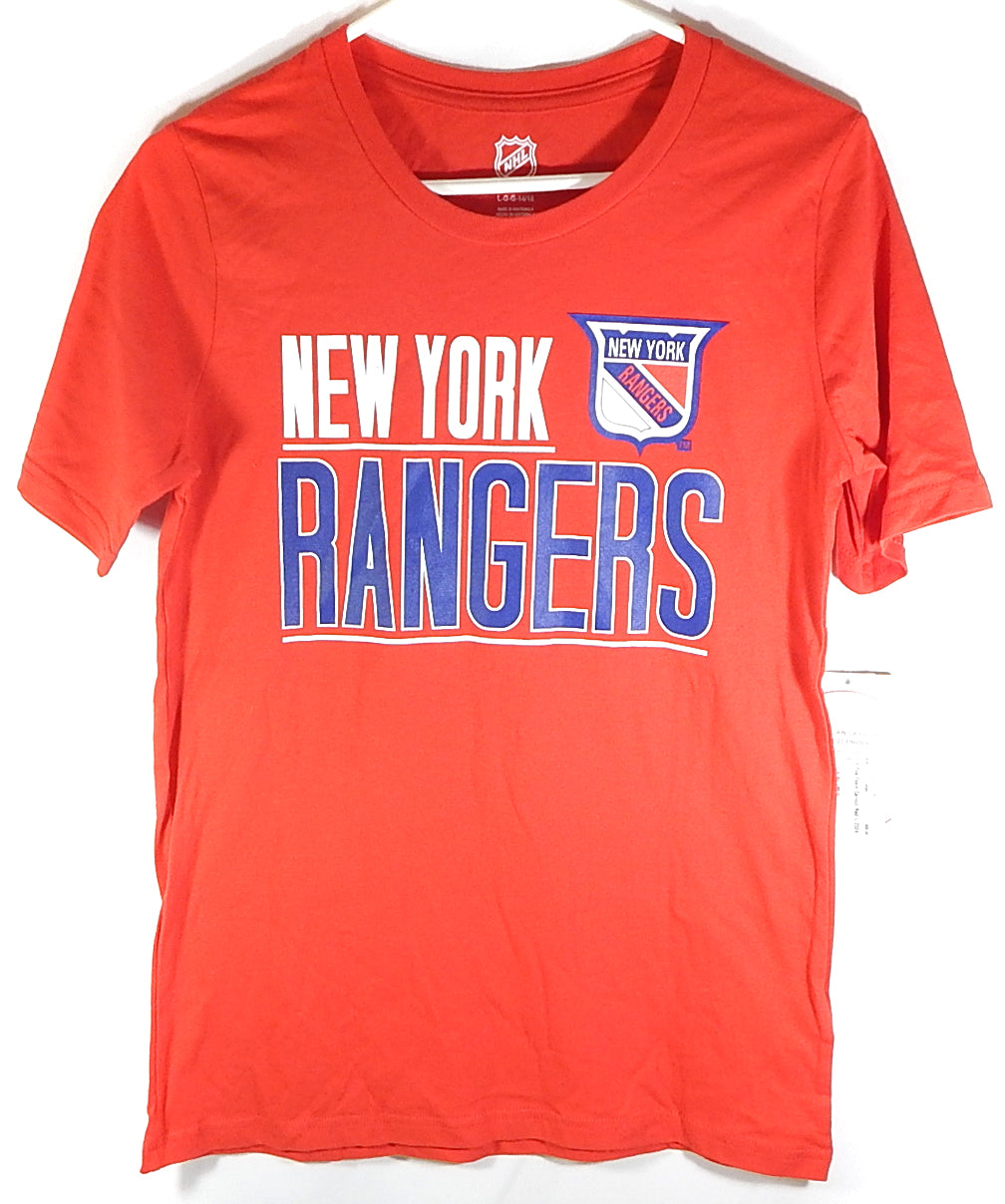 New York Rangers Team Callout Script Logo NHL Tee T-Shirt Red Youth XL 18/20