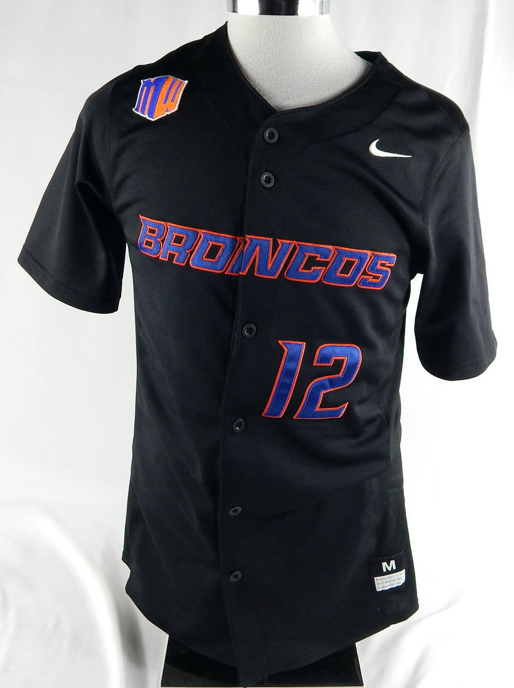 2016 Boise State Broncos #12 Game Used Black Jersey Softball M 108