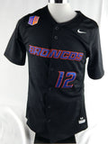 2016 Boise State Broncos #12 Game Used Black Jersey Softball M 108
