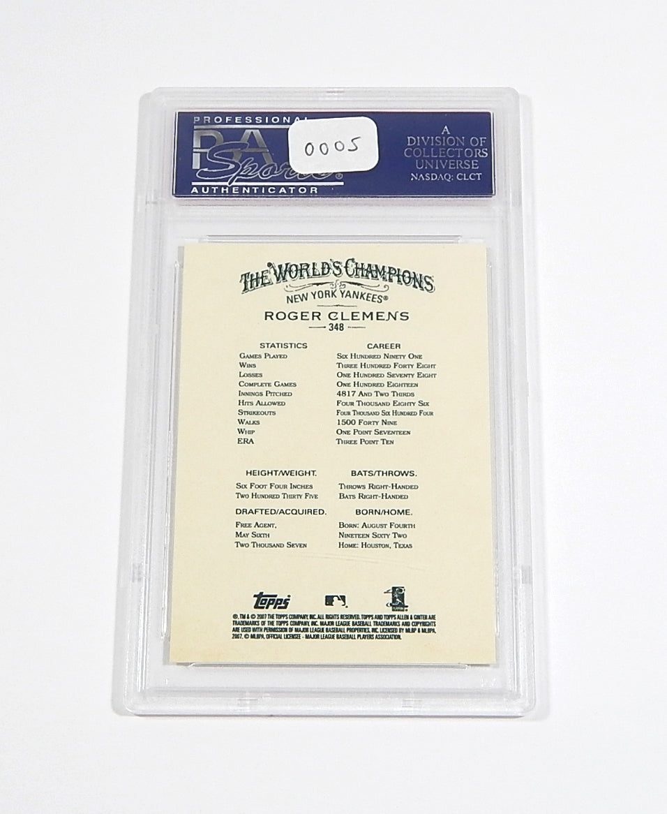 2007 Topps Allen & Ginter Roger Clemens #348 PSA 9 Pic2