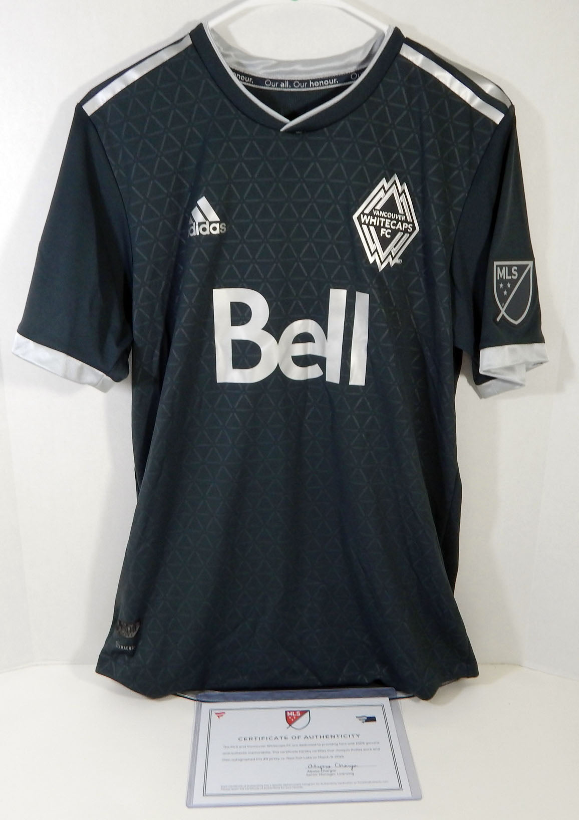 2019 Vancouver Whitecaps FC Joaquin Ardiaz #9 Game Used Sign Black Grey Jersey 8