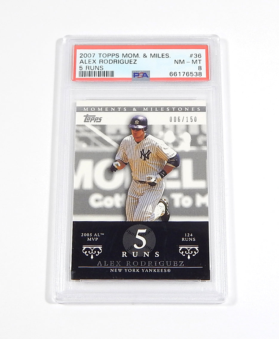 2007 Topps Moments & Milestones Alex Rodriguez #36 #'d /150 PSA 8