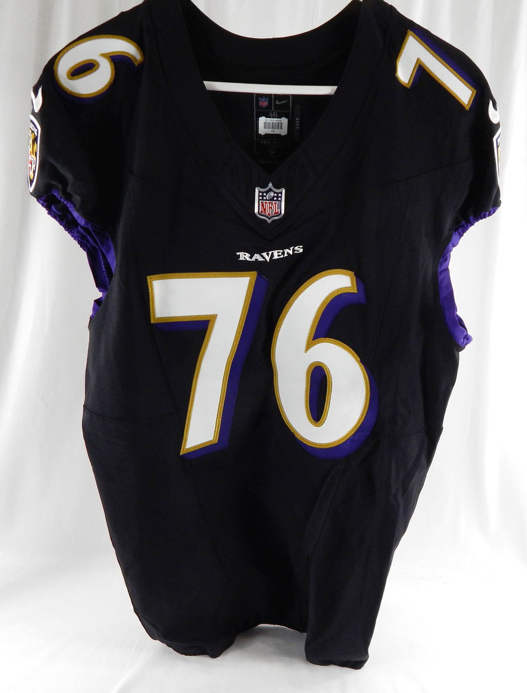 2023 Baltimore Ravens Darrian Dalcourt #76 Game Issued Black Jersey 46 636