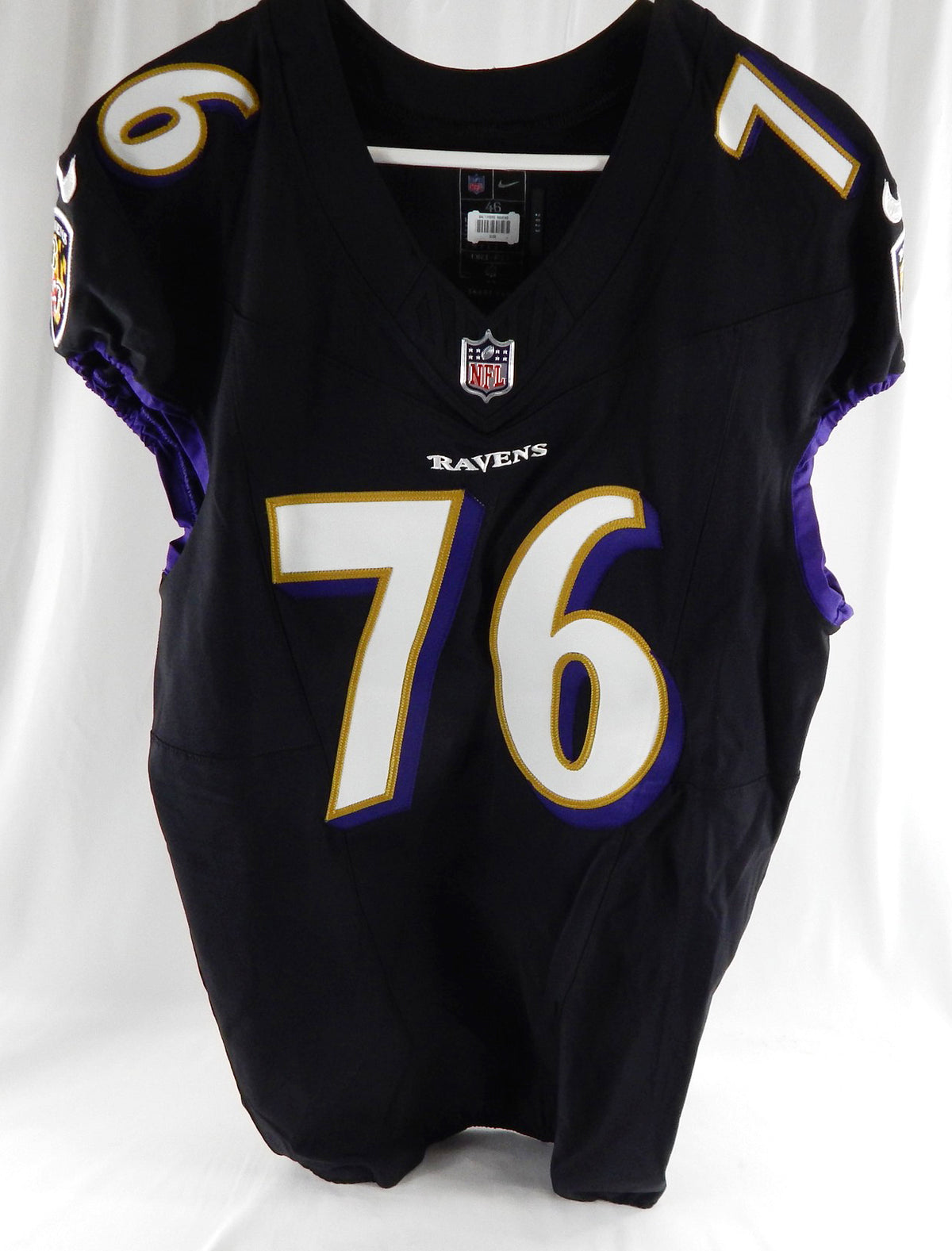 2023 Baltimore Ravens Darrian Dalcourt #76 Game Issued Black Jersey 46 636