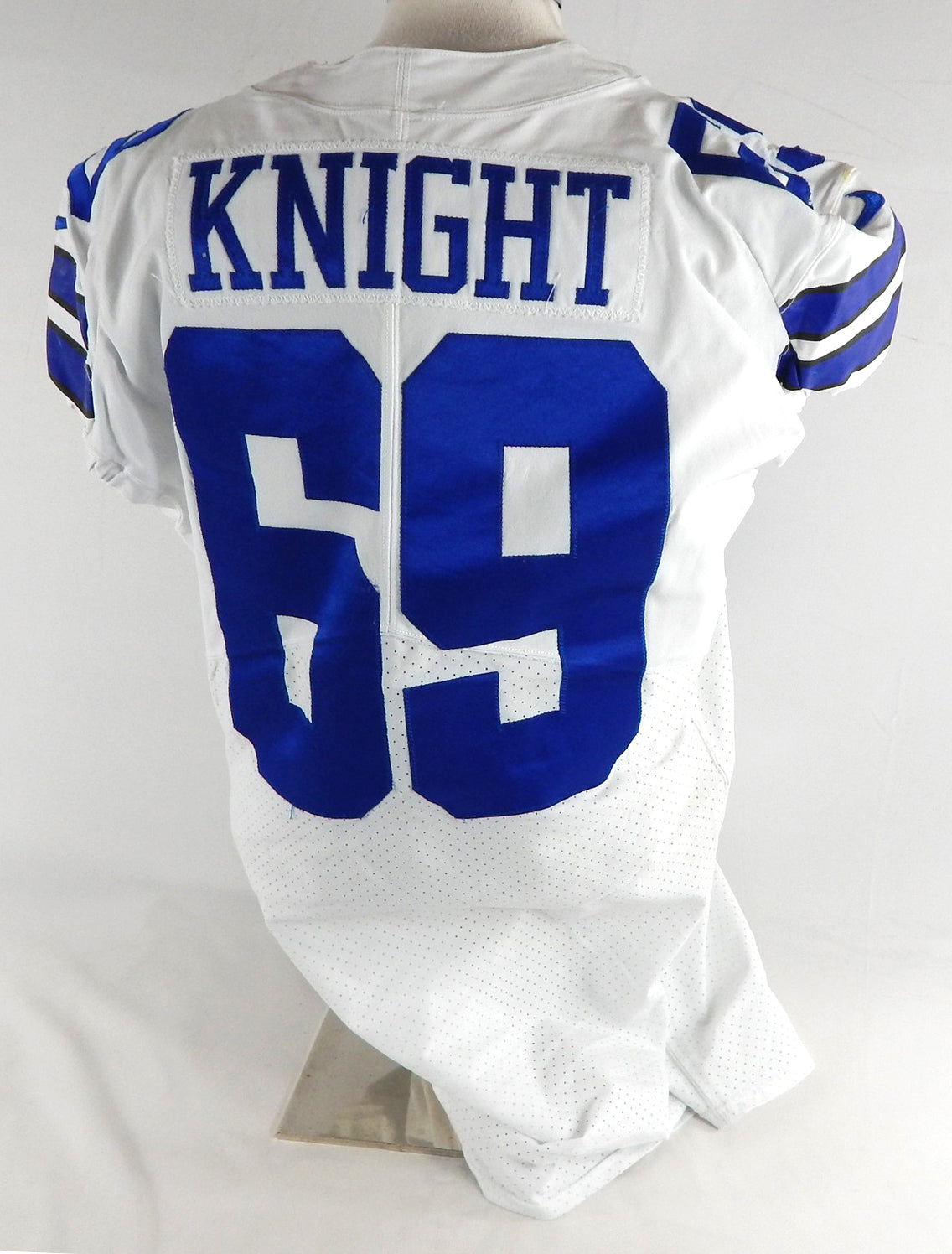 2019 Dallas Cowboys Brandon Knight #69 Game Used White Jersey 46 821 Pic2