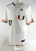 Miami Hurricanes #47 Game Used White Jersey Name Plate Removed Baseball 46 845