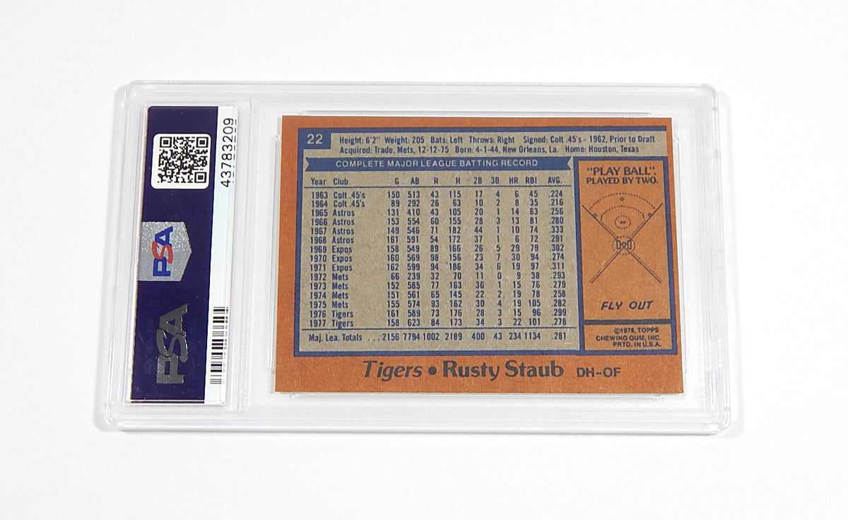 1978 Topps Burger King Rusty Staub #22 Tigers PSA 5 Pic2