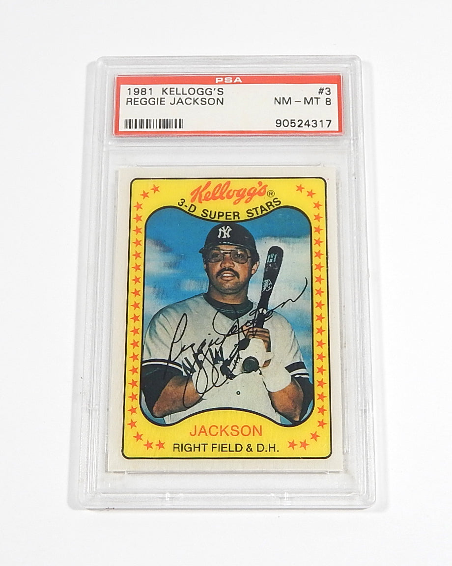 1981 Kellogg's 3D Superstars Reggie Jackson #3 PSA 8