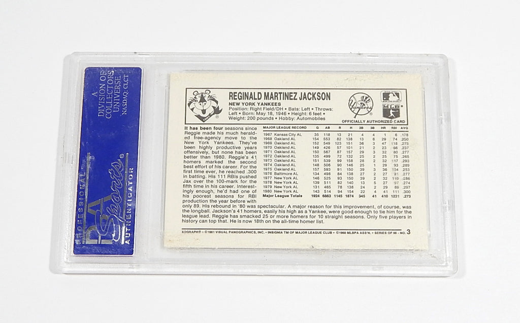 1981 Kellogg's 3D Superstars Reggie Jackson #3 PSA 8 Pic2