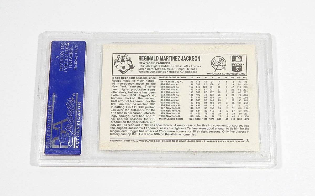 1981 Kellogg's 3D Superstars Reggie Jackson #3 PSA 8 Pic2