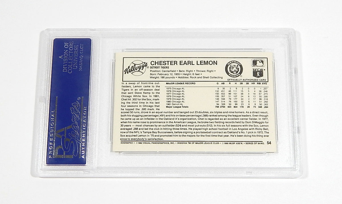 1982 Kellogg's 3D Superstars Chet Lemon #54 PSA 9 Pic2