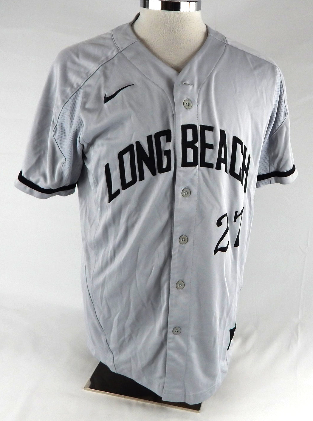 2018 Long Beach State Dirtbags #27 Game Used Grey Jersey Baseball L 875