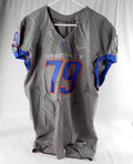 2012-17 Boise State Broncos #79 Game Issued Grey Jersey Football 50+4 627