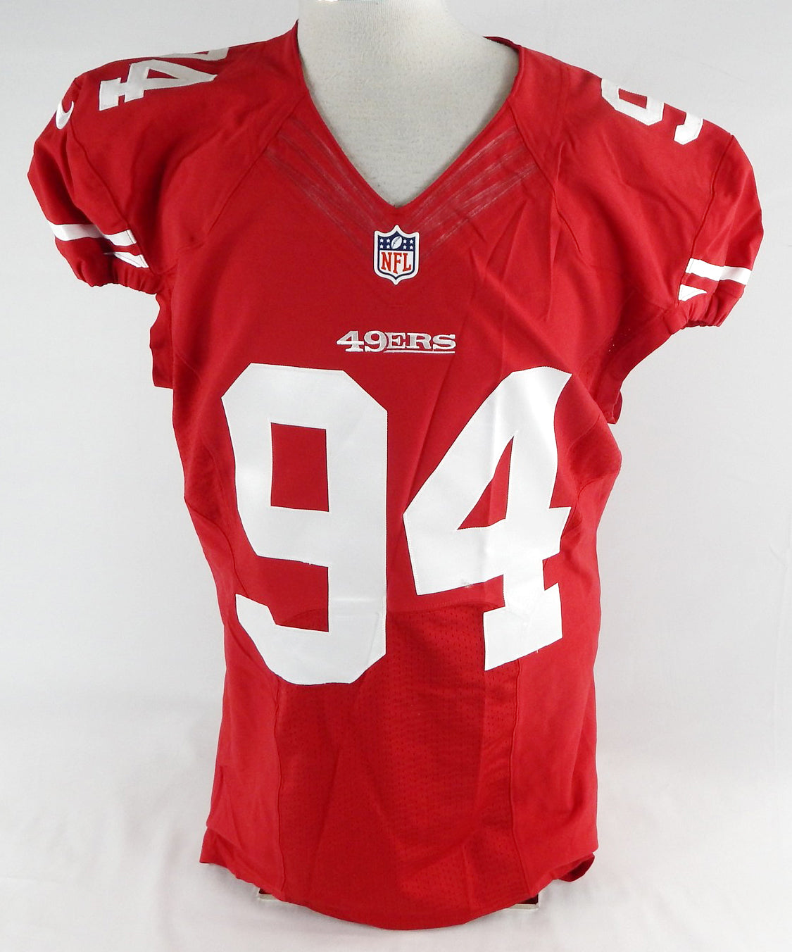 2014 San Francisco 49ers Justin Smith #94 Game Issued Red Jersey 48 880