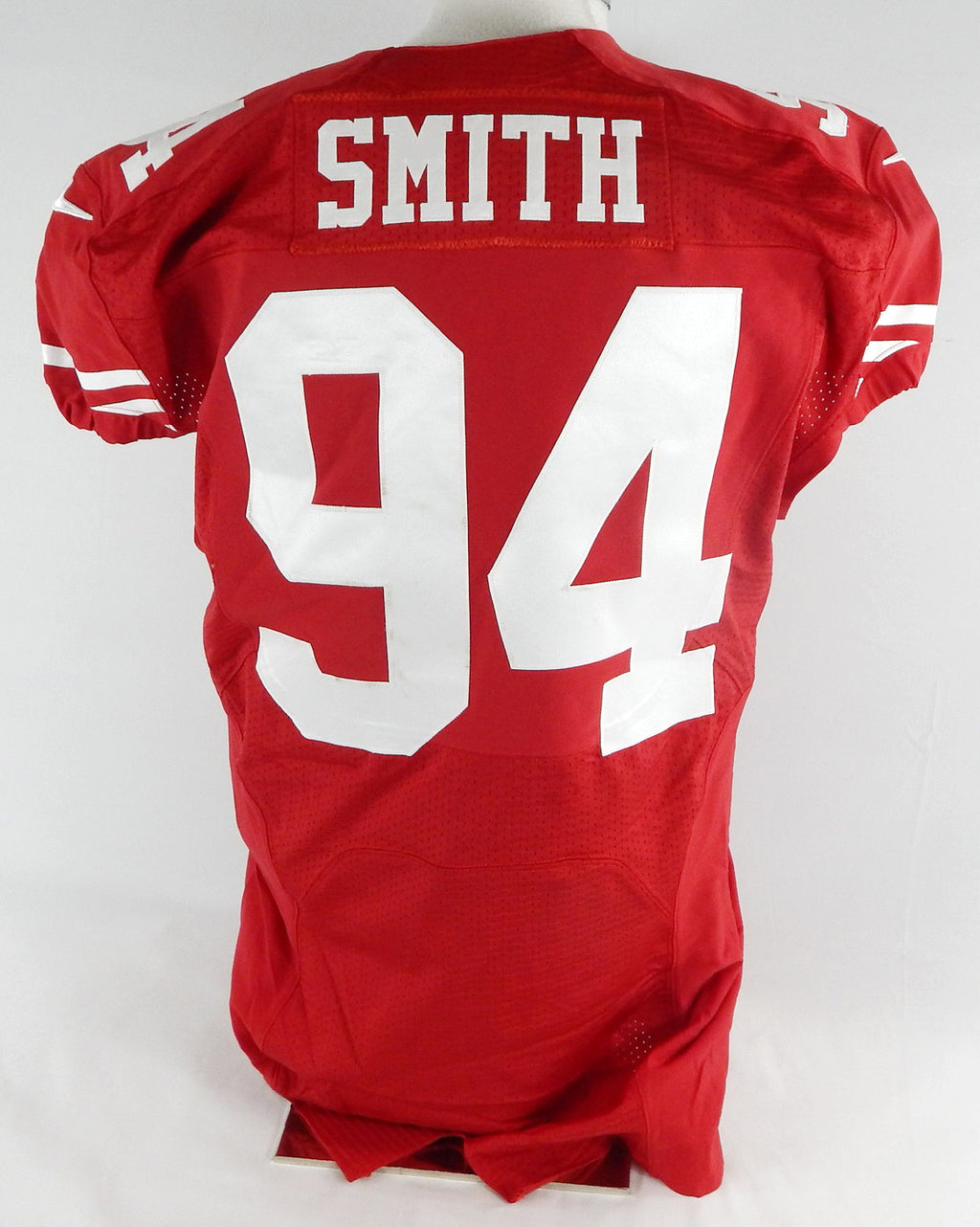 2014 San Francisco 49ers Justin Smith #94 Game Issued Red Jersey 48 880 Pic2