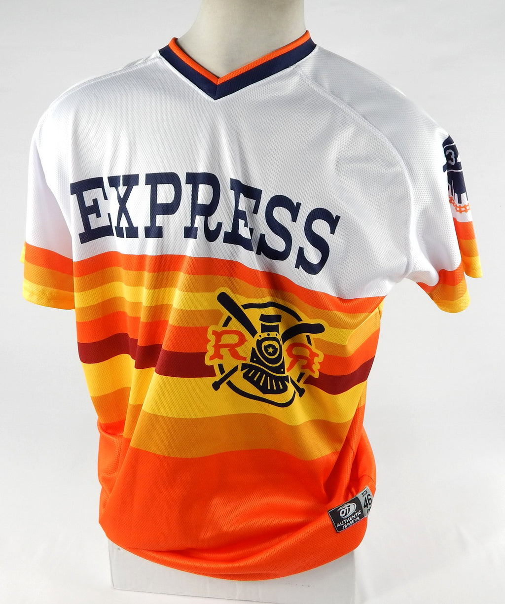 2019 Round Rock Express #66 Game Issued Pos Used White Jersey Astros Throwback 9