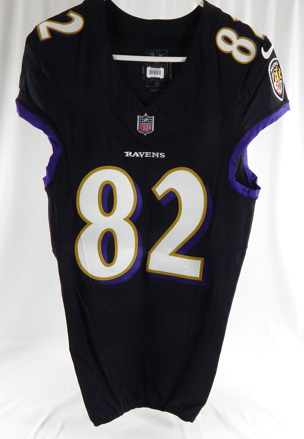 2025 Baltimore Ravens Dayton Wade #82 Game Issued Black Jersey 36 641