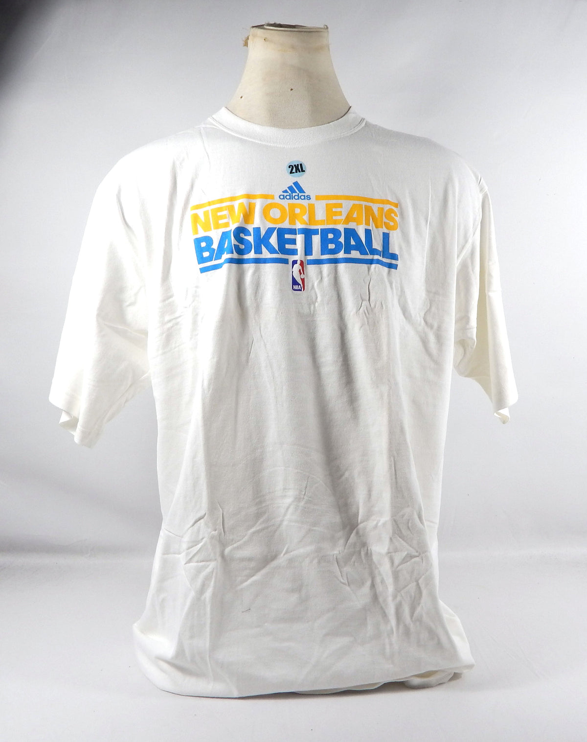 2010s New Orleans Hornets Team Issued White Training Shirt 2XLT 967S