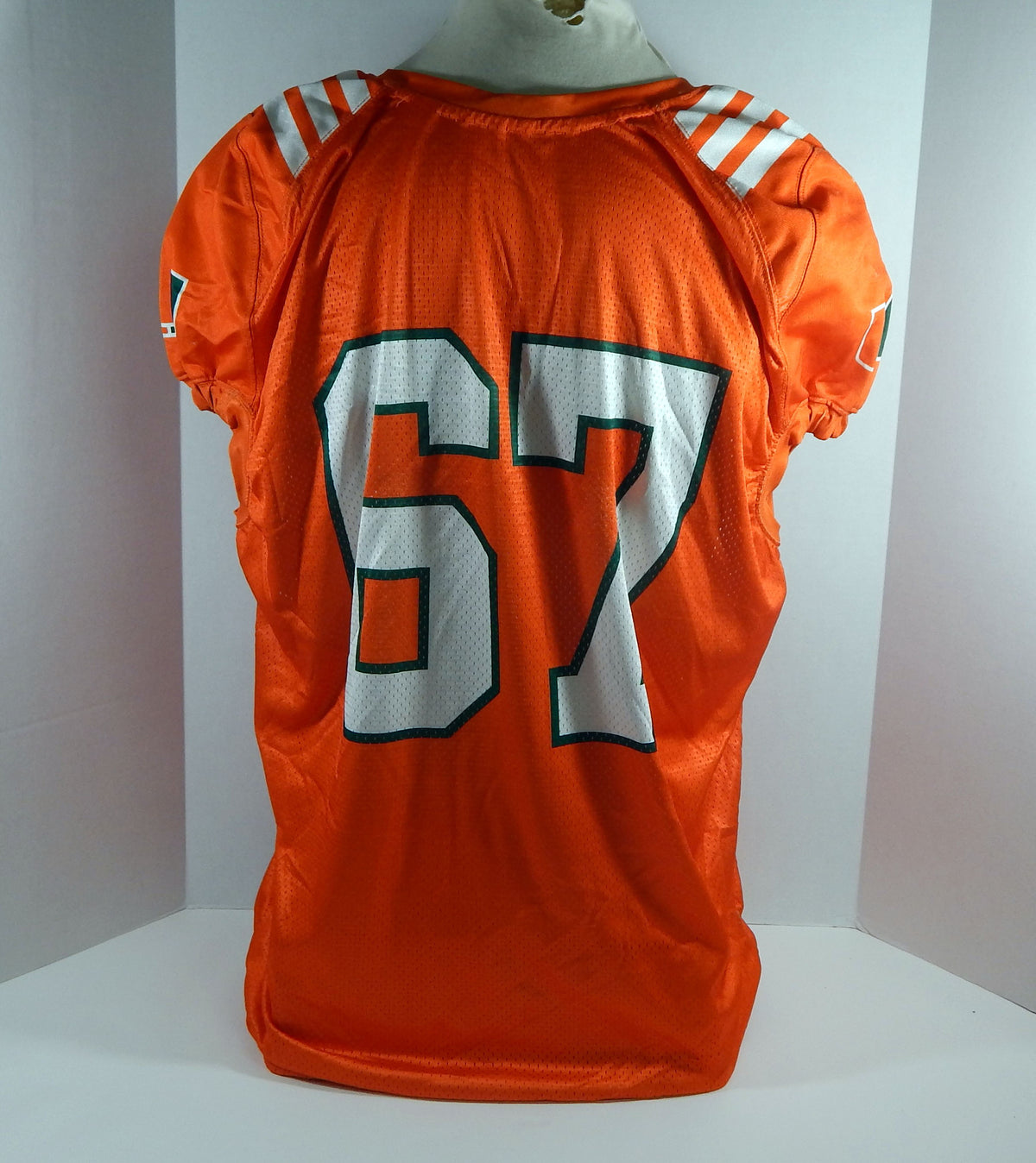 Miami Hurricanes #67 Game Used Orange Practice Jersey 2XL DP27760 Pic2