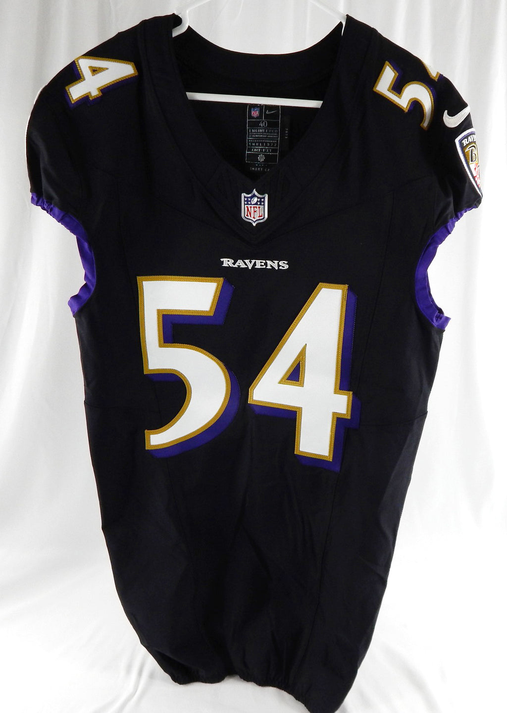 2023 Baltimore Ravens Chandler Martin #54 Game Issued Black Jersey 40 642