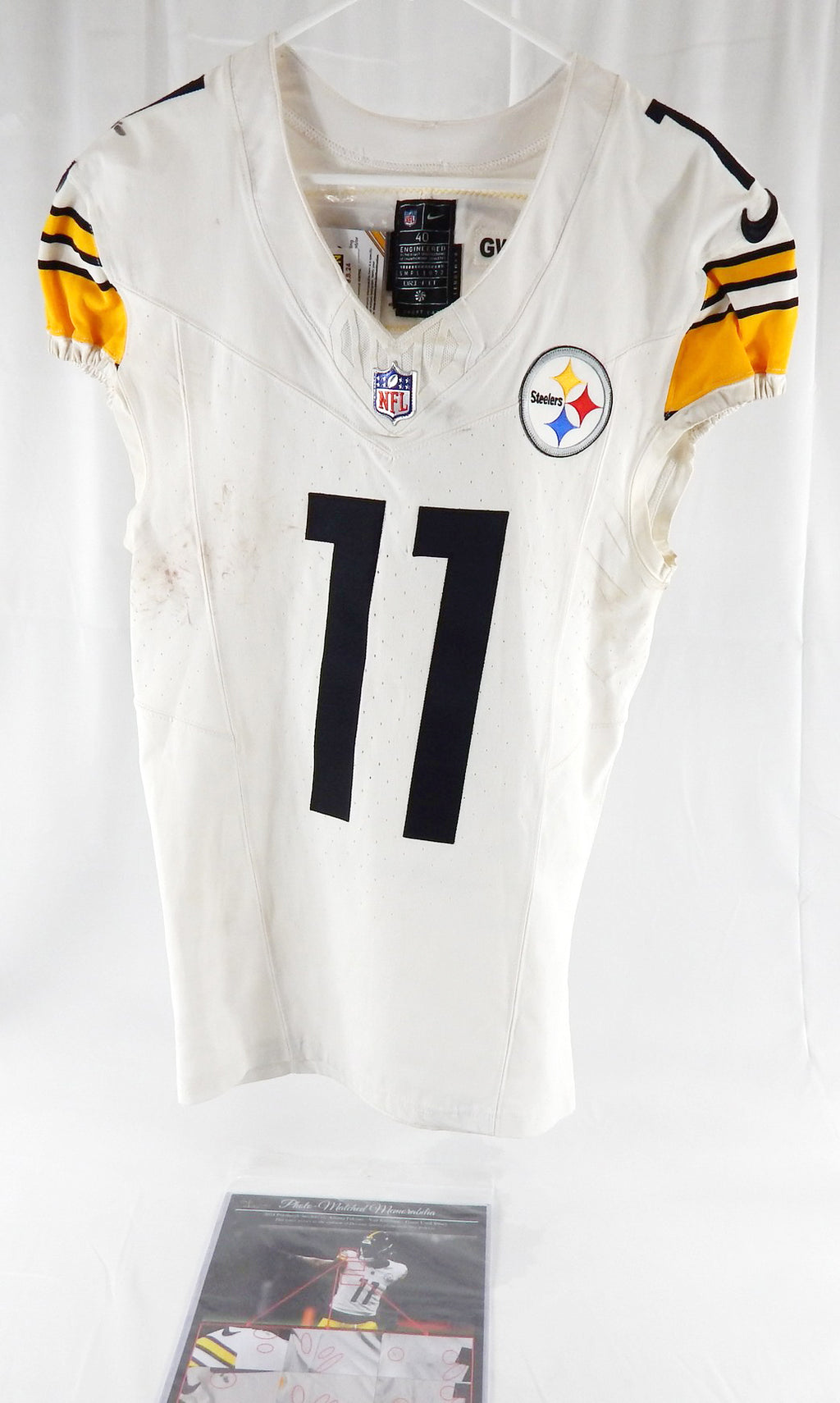 2024 Pittsburgh Steelers Van Jefferson #11 Game Used White Jersey Davious 40 048