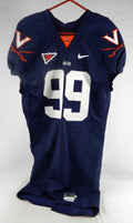 2007-09 Virginia Cavaliers #99 Game Issued Navy Jersey Name Plate Removed 42 035