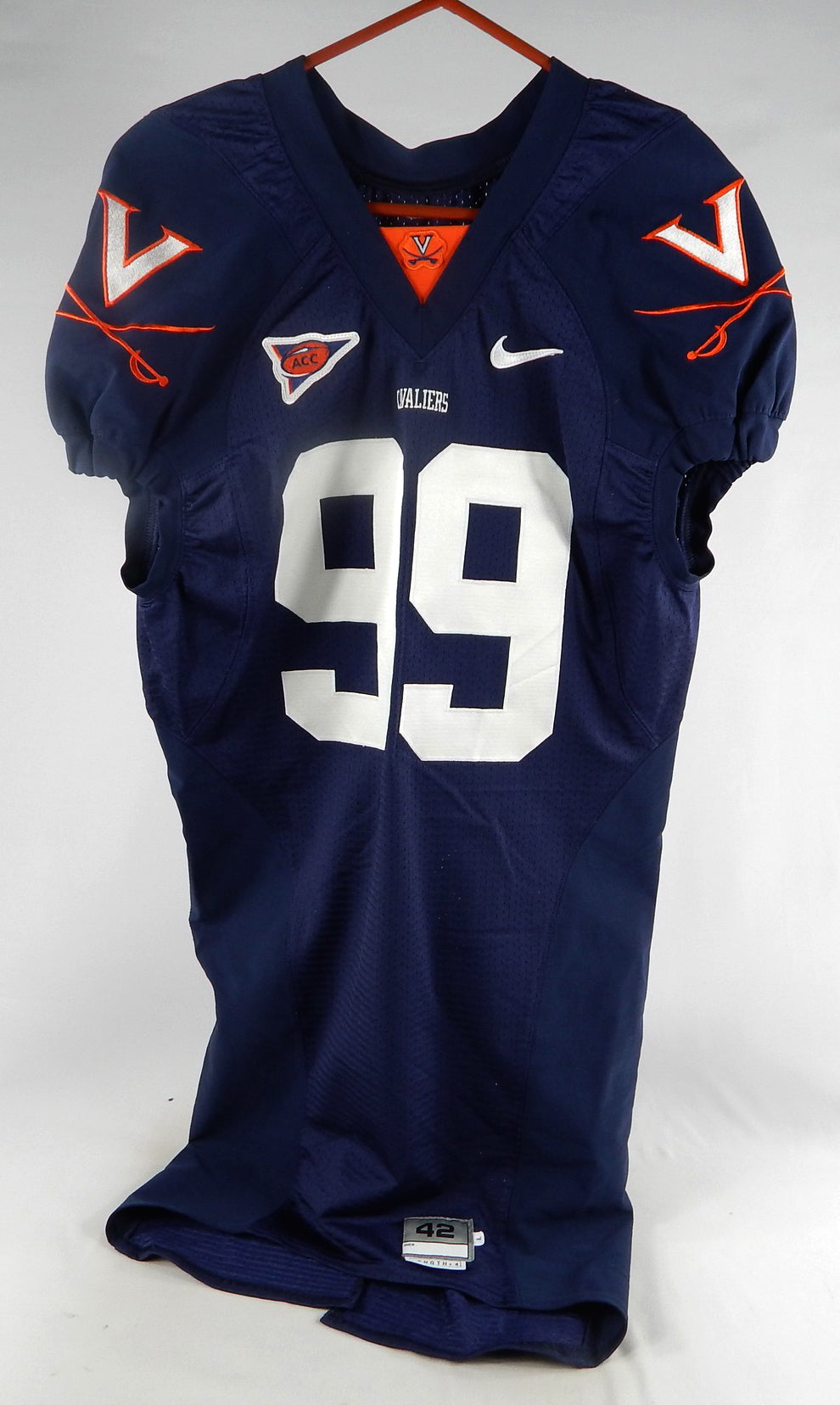 2007-09 Virginia Cavaliers #99 Game Issued Navy Jersey Name Plate Removed 42 035