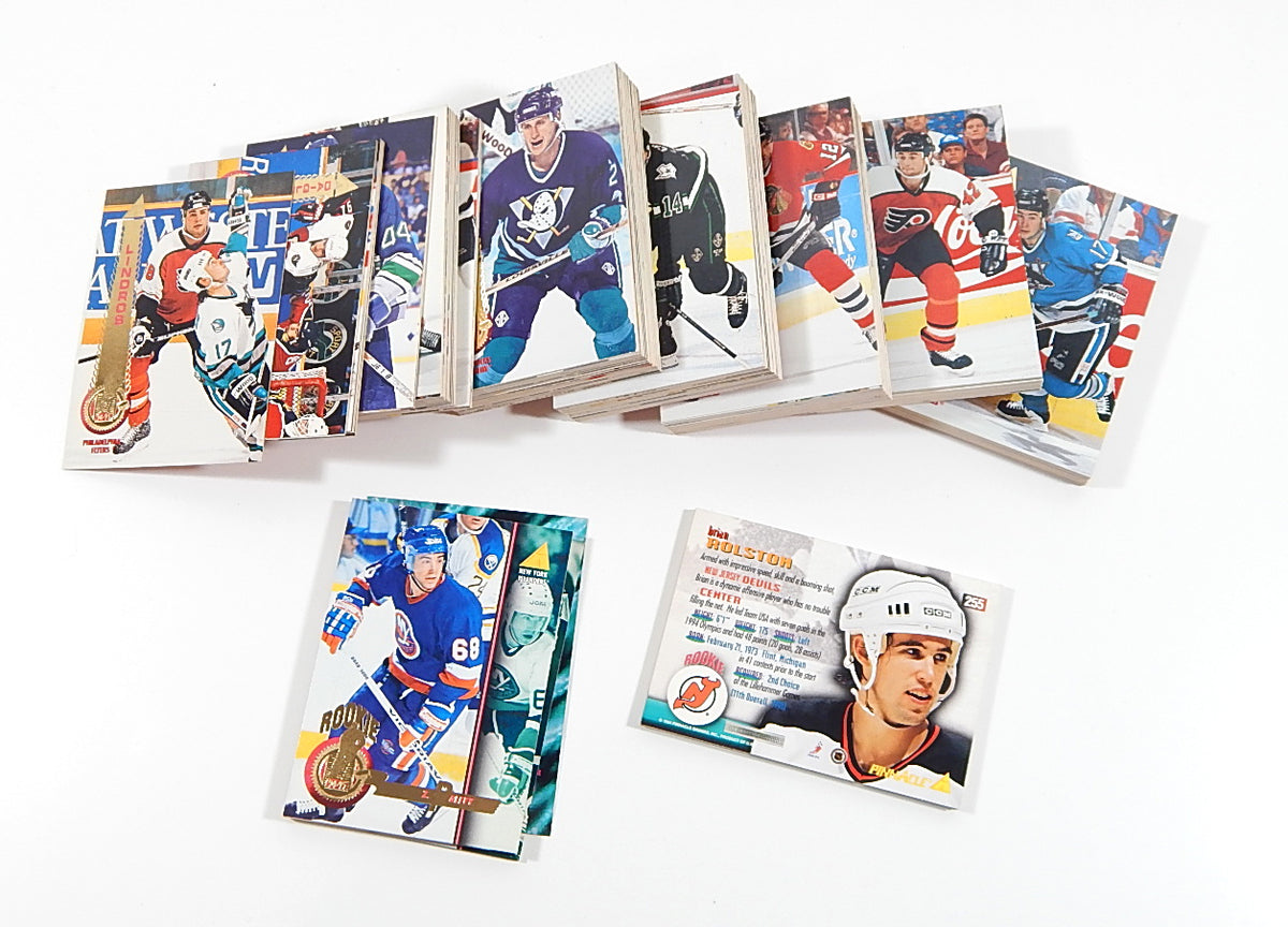 1994-95 Pinnacle Hockey Lot Assorted Cards Bricked Stuck Together Pic2