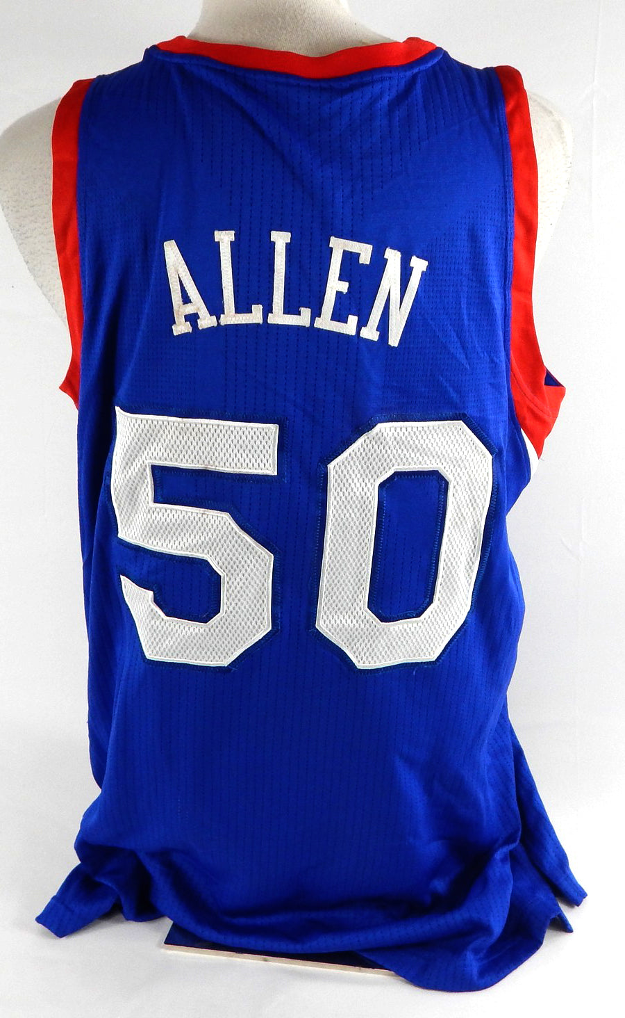 2013-14 Philadelphia 76ers Lavoy Allen #50 Game Used Blue Jersey 2XL 936 Pic2