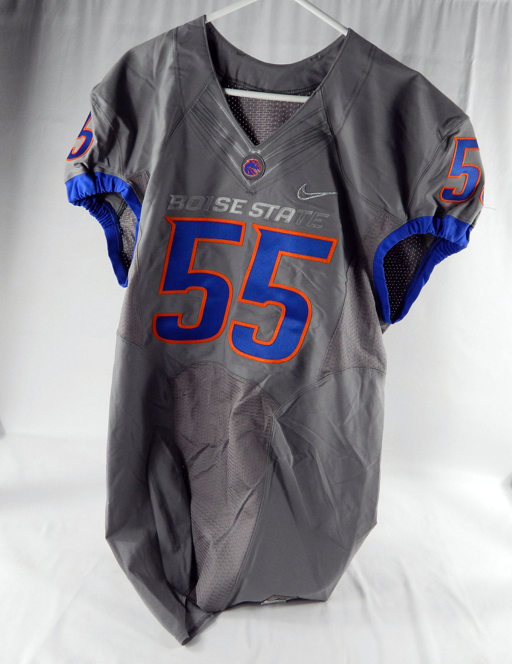 2012-17 Boise State Broncos #55 Game Issued Grey Jersey Football 48+4 632
