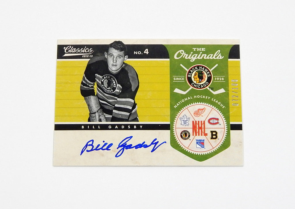 2012-13 Classics Signatures The Originals Bill Gadsby #31 On Card Auto # /100